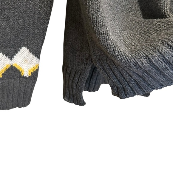 (Sold)Aerie Festive Feels Crewneck Sweater Soft Oversized Fair Isle Gray Small - Picture 5 of 10